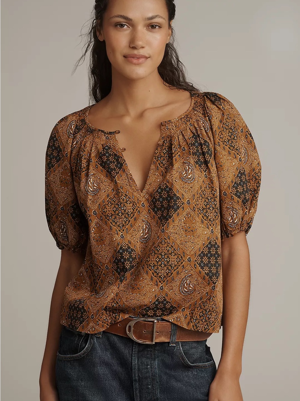 Anthropologie THE GREAT. Moorland Puff-Sleeve Top size 2 EUC $295